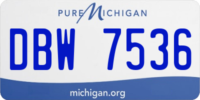 MI license plate DBW7536