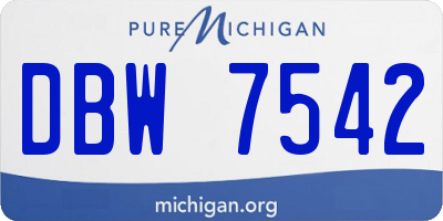 MI license plate DBW7542
