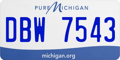 MI license plate DBW7543