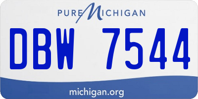 MI license plate DBW7544