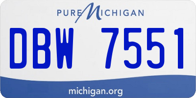 MI license plate DBW7551