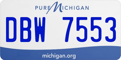 MI license plate DBW7553