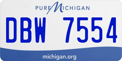 MI license plate DBW7554