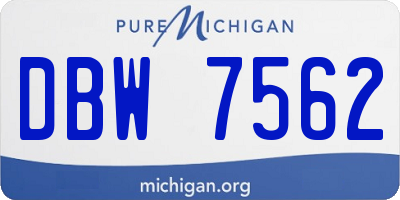 MI license plate DBW7562