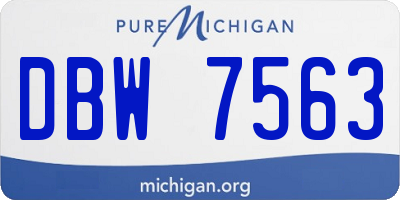 MI license plate DBW7563
