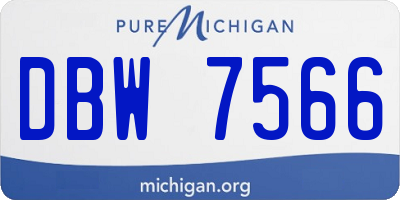 MI license plate DBW7566
