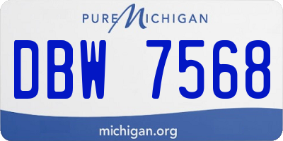 MI license plate DBW7568