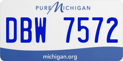 MI license plate DBW7572