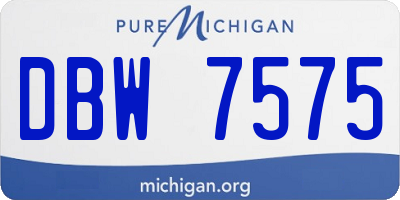 MI license plate DBW7575
