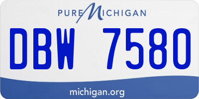 MI license plate DBW7580