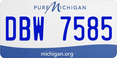 MI license plate DBW7585