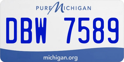 MI license plate DBW7589