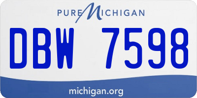 MI license plate DBW7598