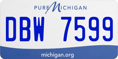 MI license plate DBW7599