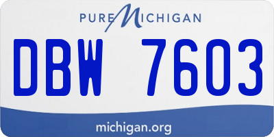 MI license plate DBW7603