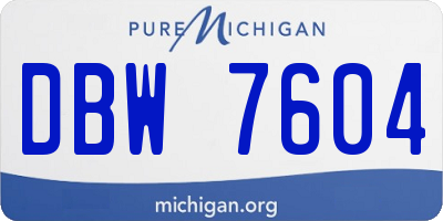 MI license plate DBW7604