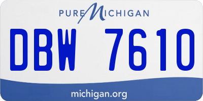 MI license plate DBW7610