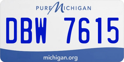 MI license plate DBW7615