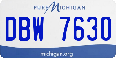 MI license plate DBW7630