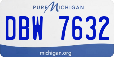 MI license plate DBW7632