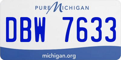 MI license plate DBW7633