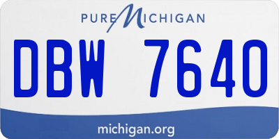 MI license plate DBW7640