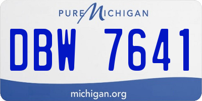 MI license plate DBW7641
