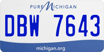 MI license plate DBW7643
