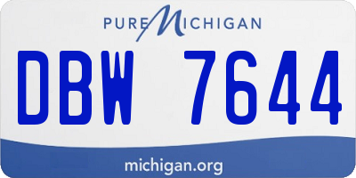 MI license plate DBW7644