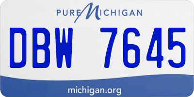 MI license plate DBW7645