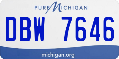 MI license plate DBW7646