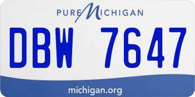MI license plate DBW7647