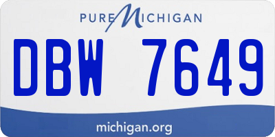 MI license plate DBW7649