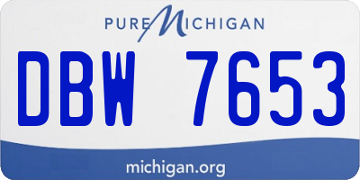 MI license plate DBW7653