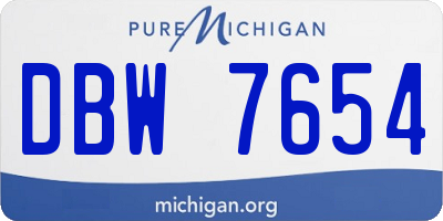 MI license plate DBW7654