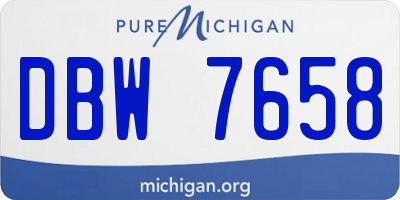MI license plate DBW7658