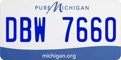 MI license plate DBW7660