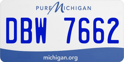 MI license plate DBW7662
