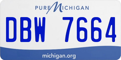 MI license plate DBW7664