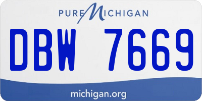 MI license plate DBW7669