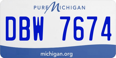 MI license plate DBW7674