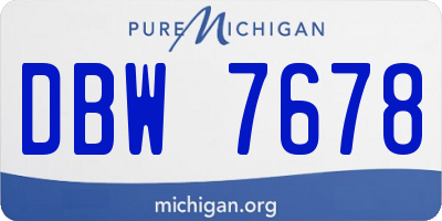 MI license plate DBW7678