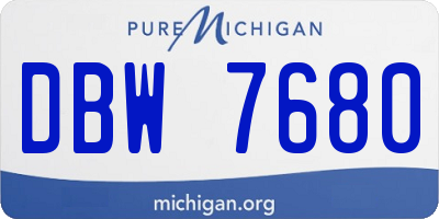 MI license plate DBW7680