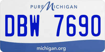 MI license plate DBW7690