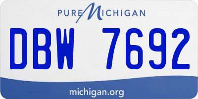 MI license plate DBW7692