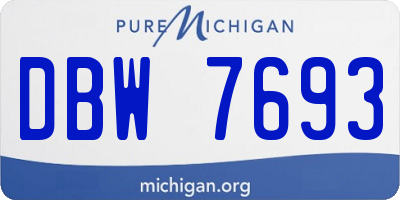 MI license plate DBW7693