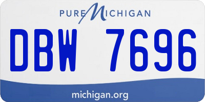 MI license plate DBW7696