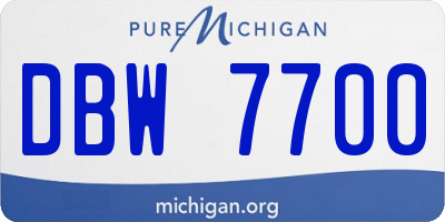 MI license plate DBW7700