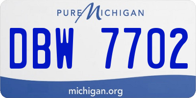 MI license plate DBW7702