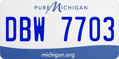 MI license plate DBW7703